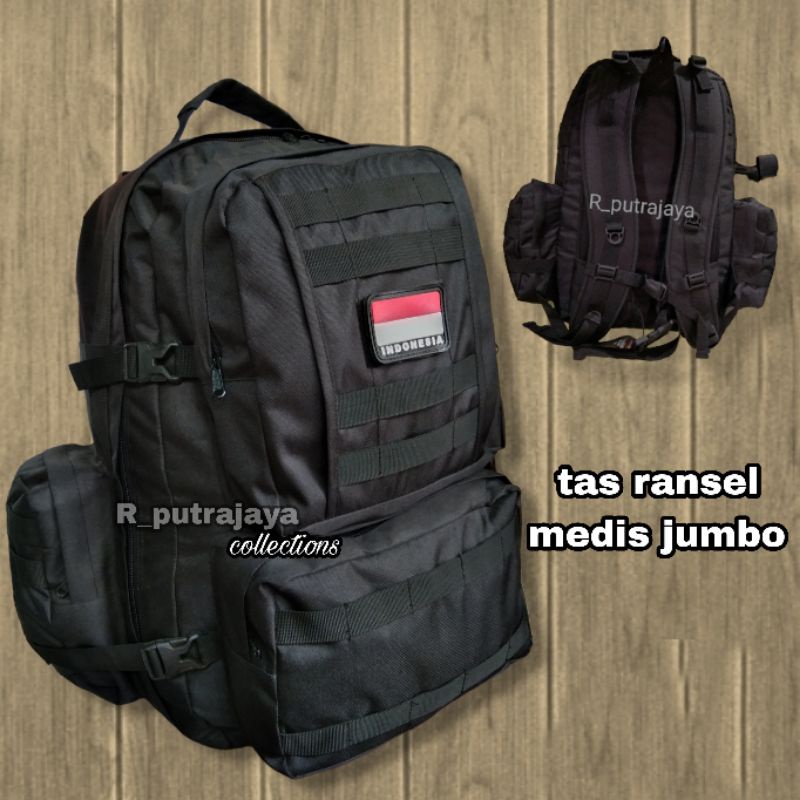 TAS RANSEL MEDIS ARMY // BACKPACK MEDIS ARMY UKURAN JUMBO HITAM