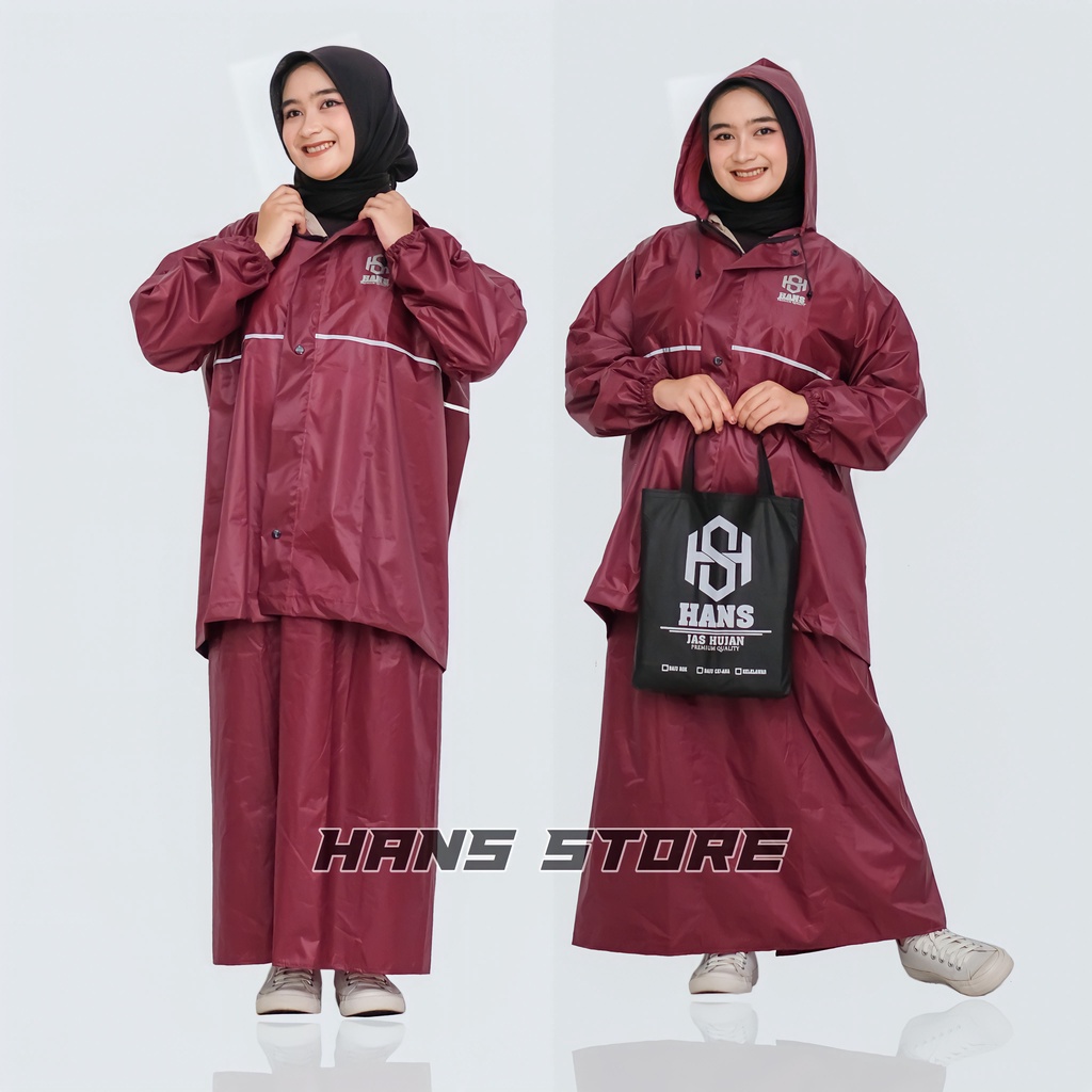 JAS HUJAN Wanita setelan baju dan rok kualitas terbaik BAHAN TEBAL By HANS