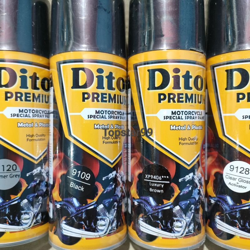 Pilok Cat Diton Premium Paket Lengkap 4 Kaleng Luxury Brown Coklat Xirallic Xiralic 9406 Primer Grey 9120 Black 9109 Clear Gloss 9128 400cc Pilox Paketan Cat Semprot Special Spray Paint