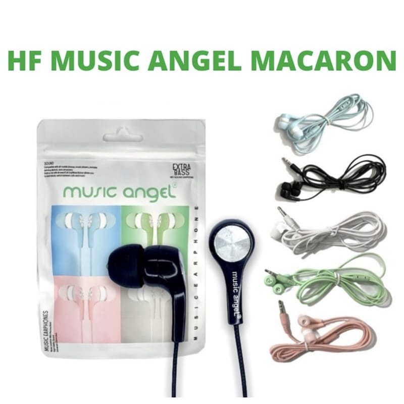 (COD) headset music angel macaron earphone HANDSFREE stereo extra bass