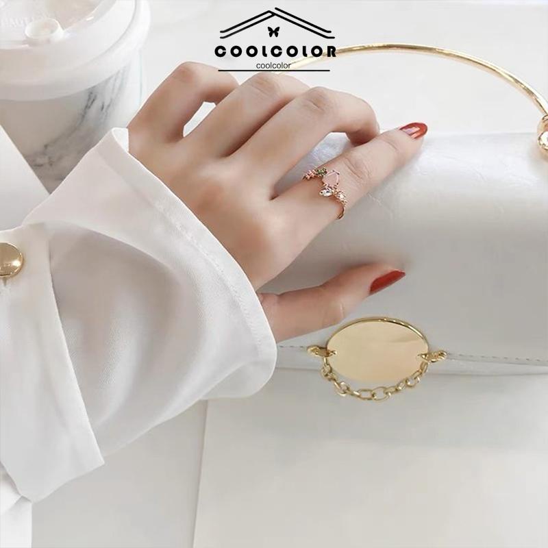 COD❤️Cincin Hat Pembukaan Dapat Disesuaikan  Cahaya Mewah Manis Cincin Wanita- cl