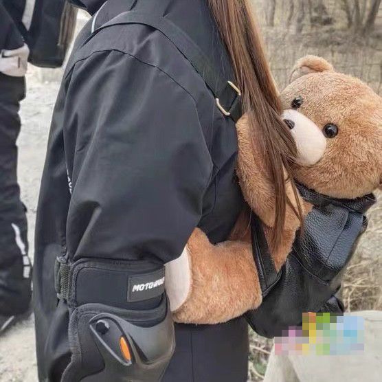 Sera Jepang boneka beruang jelek yang lucu tas sekolah boneka mewah ransel Shi Yan ransel yang sama