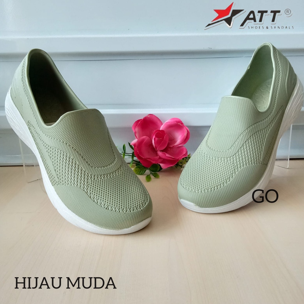 BB ATT SWL 498 Sepatu Karet Wanita Santai Slip On Anti Air Lentur Nyaman Kuat Ringan