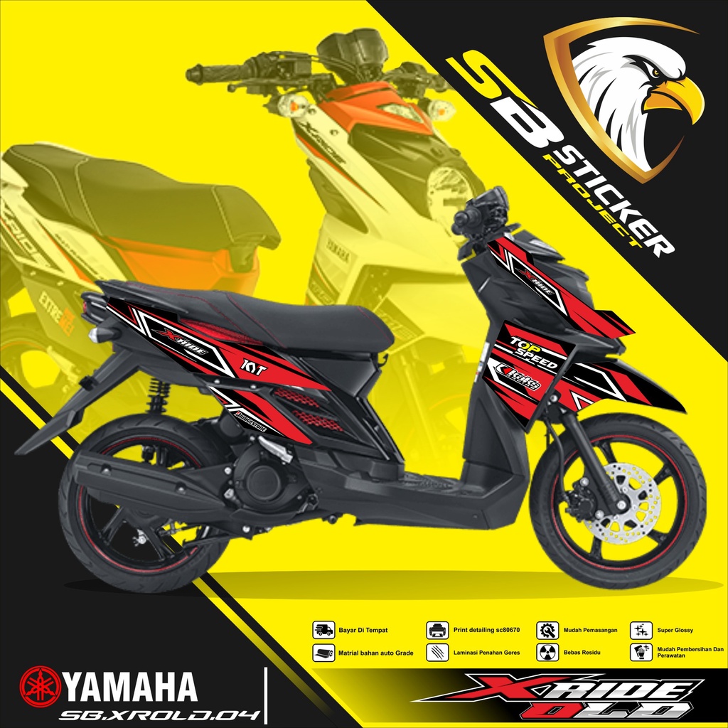 STRIPING XRIDE OLD- STICKER HOLOGRAM YAMAHA XRIDE OLD TERBARU SB 004
