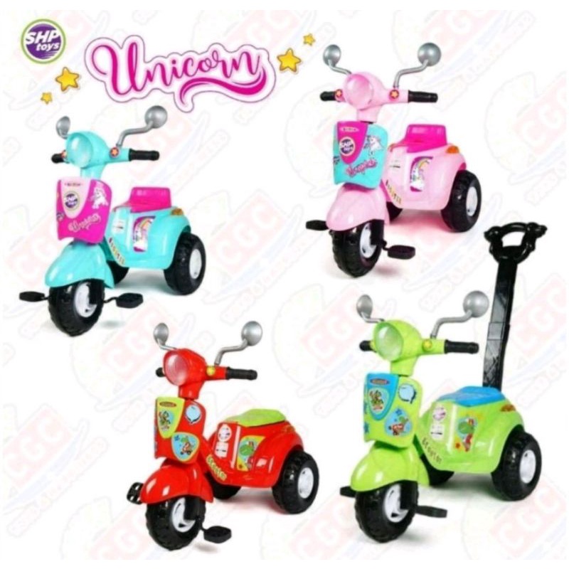 Sepeda Roda tiga anak shp scooter 609/sepeda roda 3 vespa scoopy
