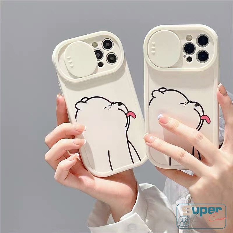 Soft Case Pelindung Lensa Kamera Motif Kartun Beruang Untuk IPhone 13 11 12 Pro Max 7Plus 8Plus XR 7 8 Plus X XS Max 11 Pro Max