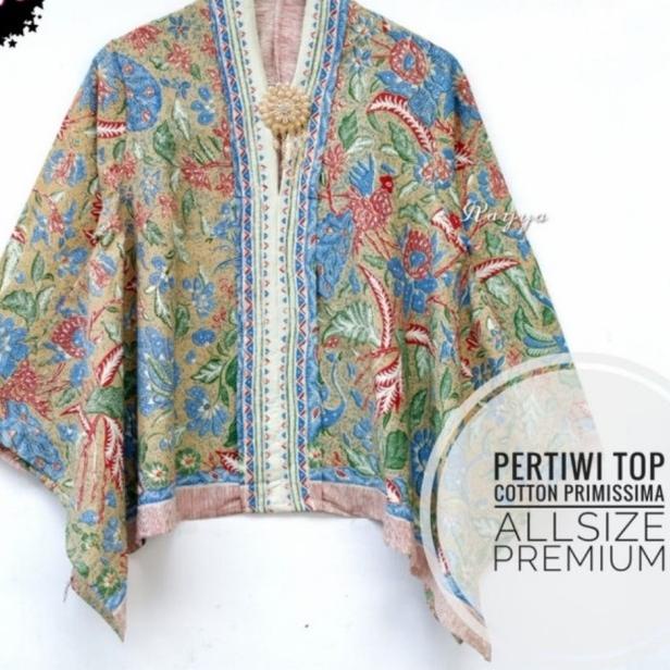 ATASAN BLOUSE BATIK TIGA NEGERI BATWING - Krem, S