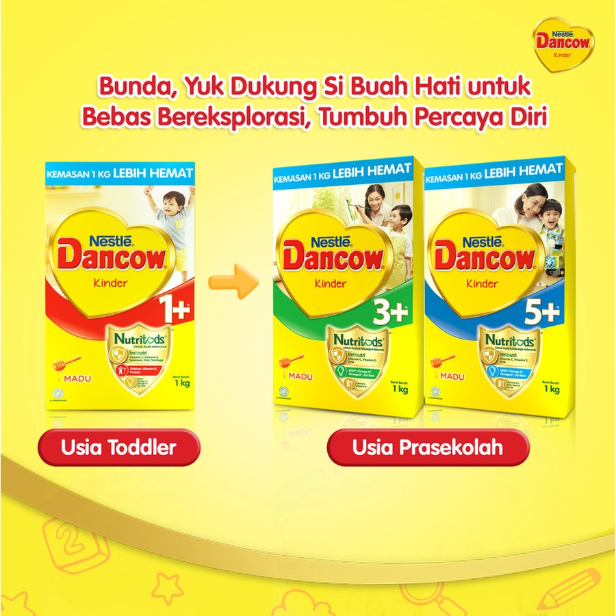 DANCOW 1+ 3+ Madu / Vanila Susu Anak 1-3 Tahun Box 1Kg