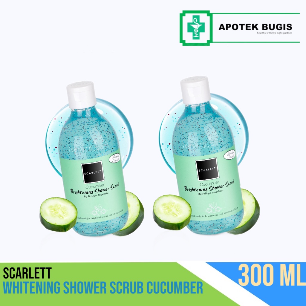 Scarlett Whitening Shower Scrub Cucumber 300 ml Lulur Mandi Pemutih