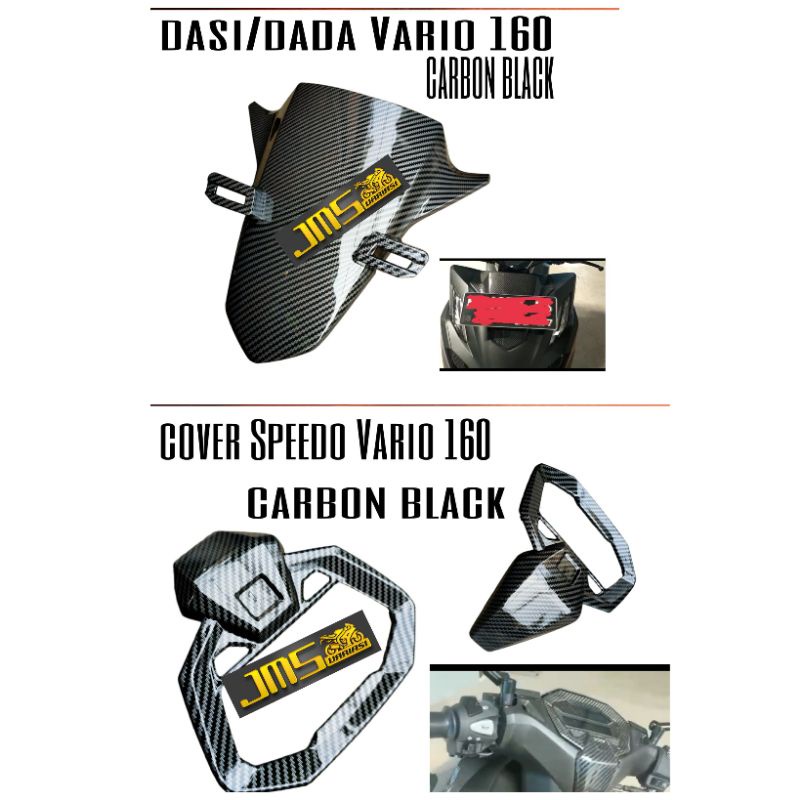 cover tameng plat no dada/dasi carbon plus cover speedo meter carbon vario160 zoro