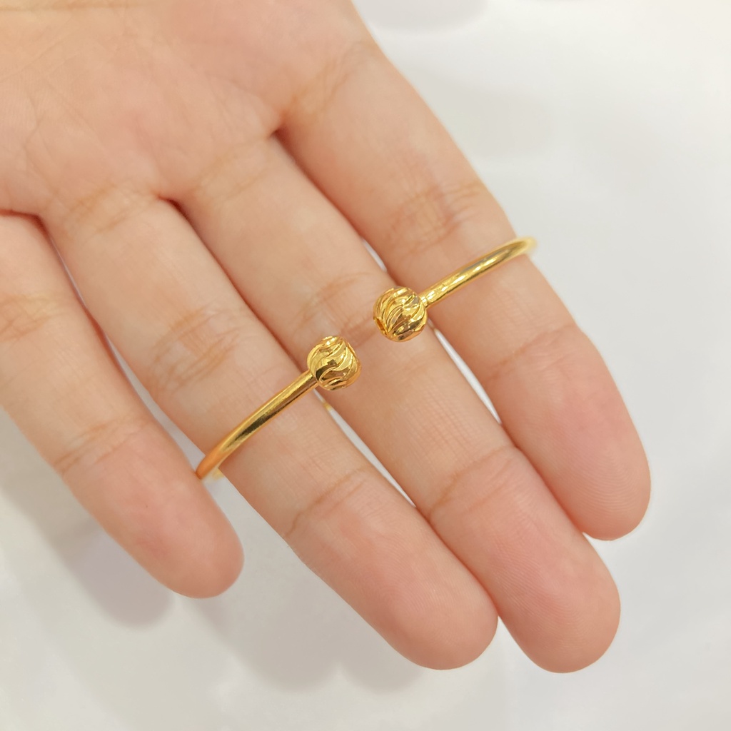 Gelang Bayi / Anak Pentol Polos Lapis Emas Warna 18 Karat