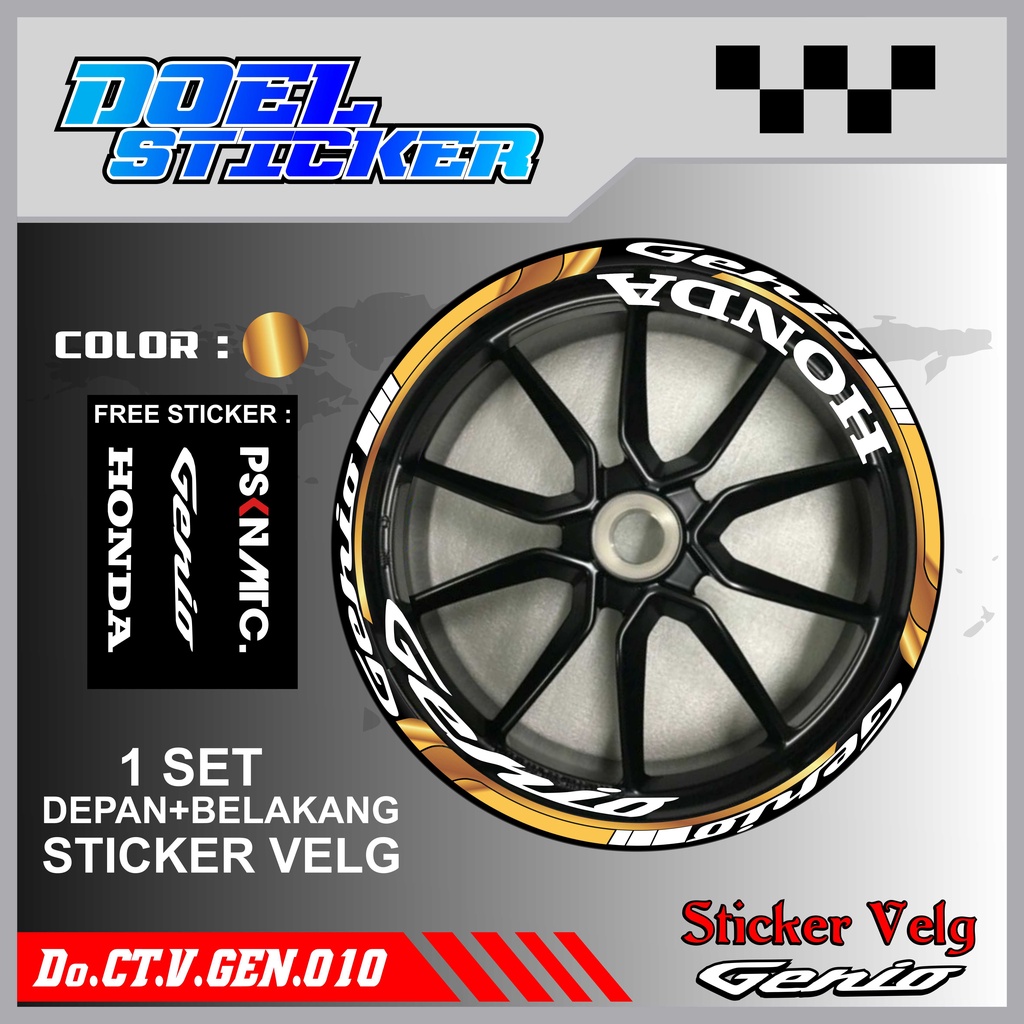 Stiker Cutting Velg Genio Racing Lis List Variasi Custom Set Depan Belakang Doel 010