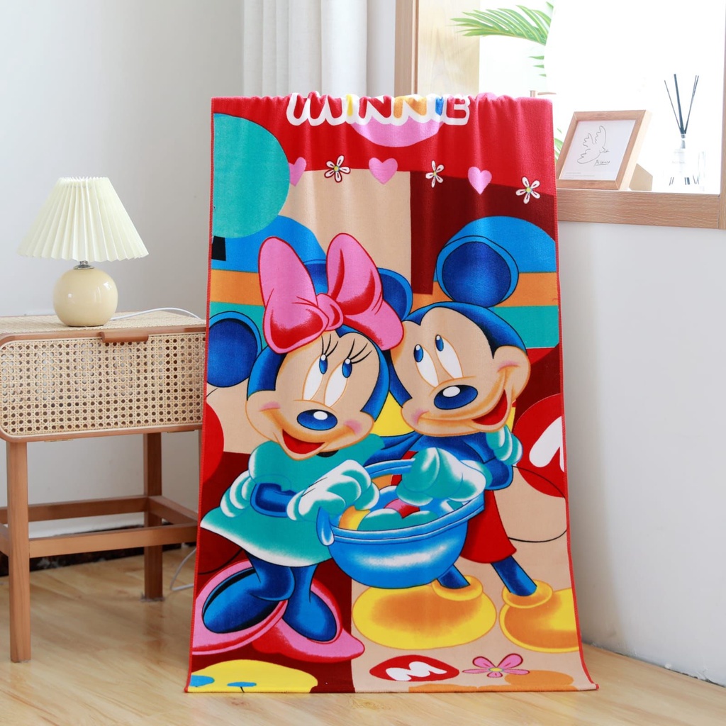 Handuk Mandi Anak / Handuk Karakter 70 x 140 ukuran Besar Frozen Princess Disney
