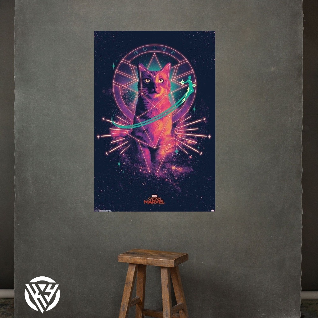 Poster Marvel Cat MDF Hiasan Dinding Kamar Cafe Aesthetic