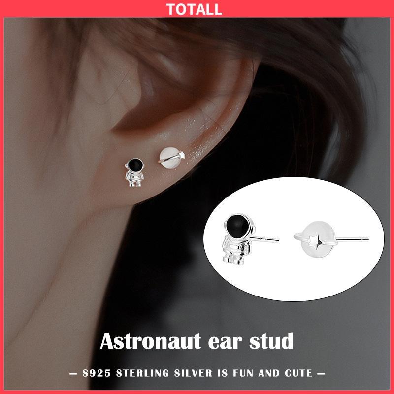 COD Anting Astronot anting Cahaya Desain Ceruk Wanita Anting Opal Asimetris Mewah-Totall