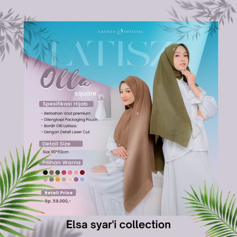 jilbab segi empat Olla square voal premium by latis za