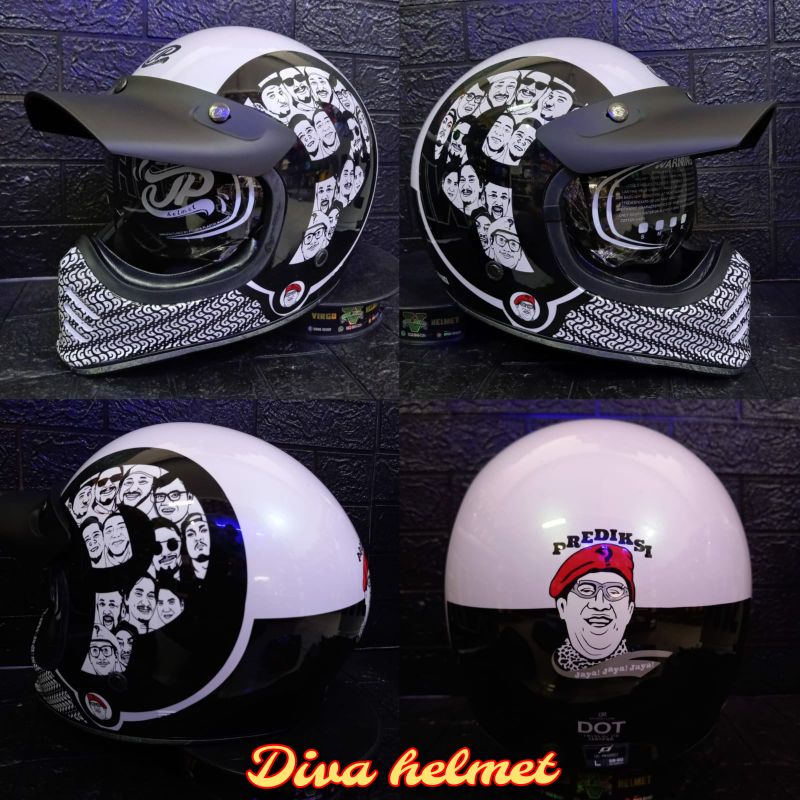 HELM JPX JP RETRO SIGNATURE PEARL WHITE GLOSS TERMURAH