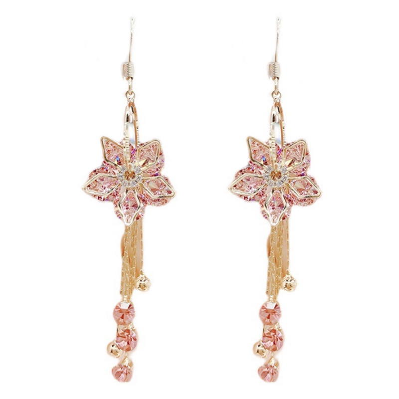 Fancyqube Fancycube Anting Kristal Bentuk Bunga Gaya Eropa Dan Amerika