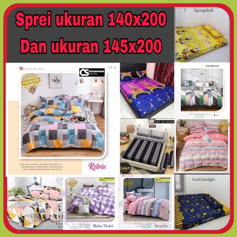 SPREI UKURAN 140x200&amp;145x200 SPREI CANTIK murah halus