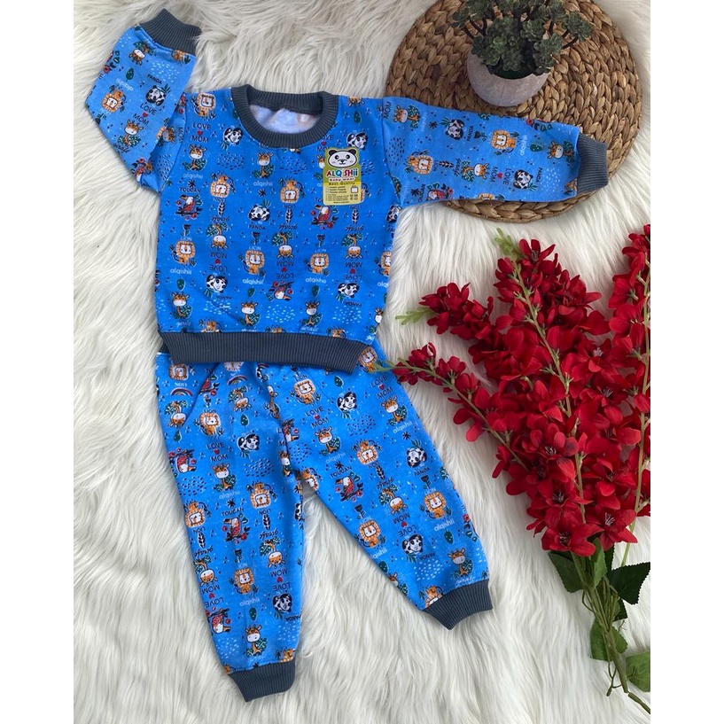 setelan sweater anak laki laki perempuan lengan panjang 3-18 bulan motif printing