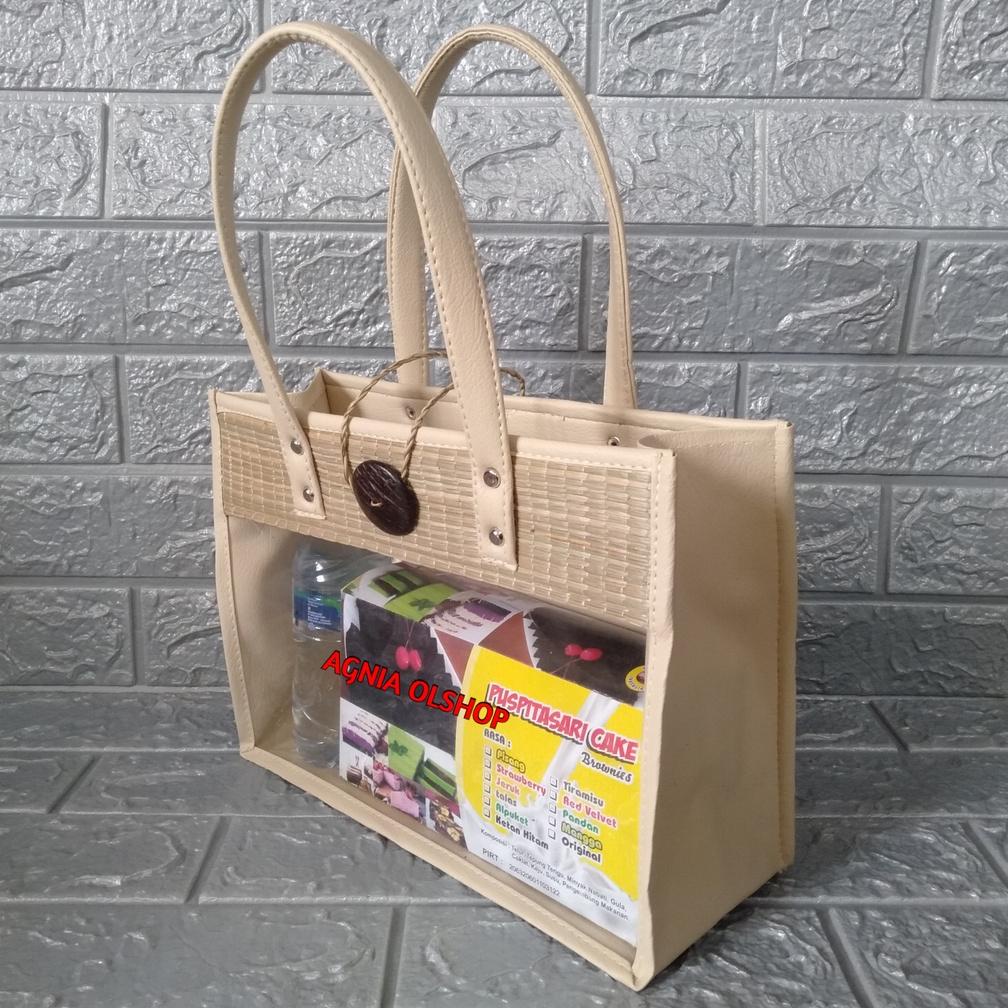 Keranjang Hampers Anyaman Mendong Tas Mika Transparan Keranjang Parcel Tas Hampers Lebaran Tas Parse
