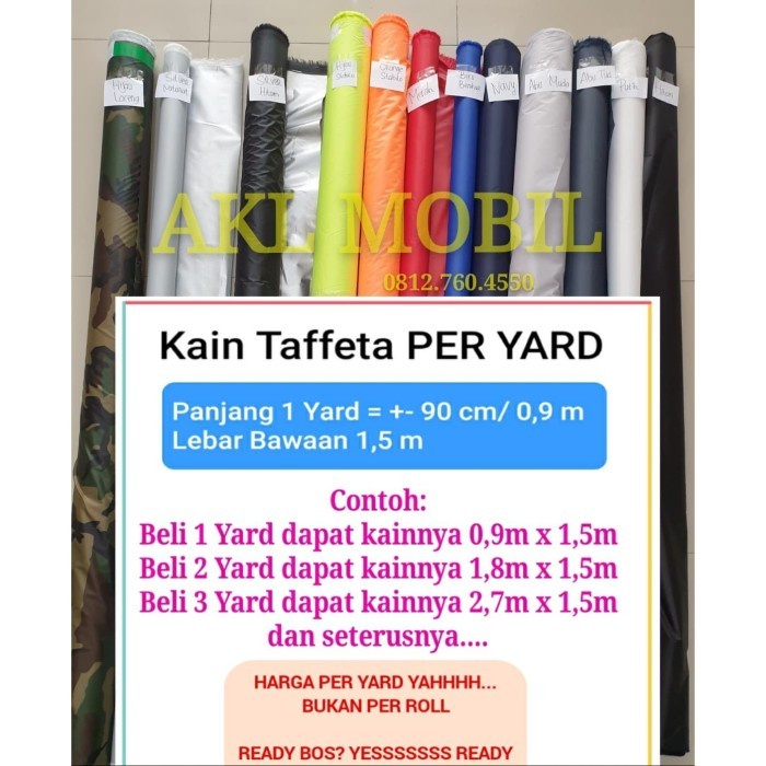Kain Termurah Eceran Kain Parasut Taffeta Import Waterproof Rajutan 190T-