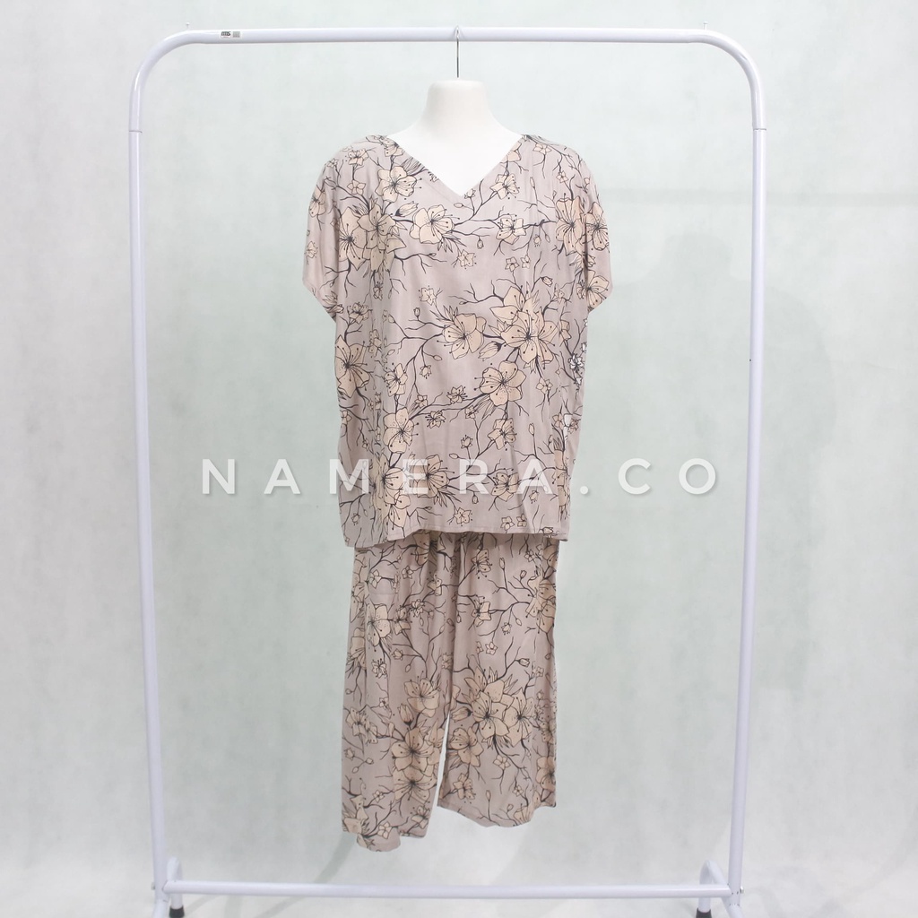One Set Wanita | Piyama Vneck Celana 7/8 | Setelan Baju Wanita | Baju Tidur Wanita