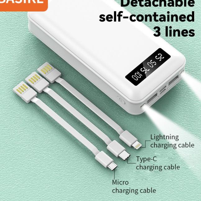 PowerBank 20000 mah Power Bank Murah Mini Dual USB LED BASIKE Fast - Putih 20000mah