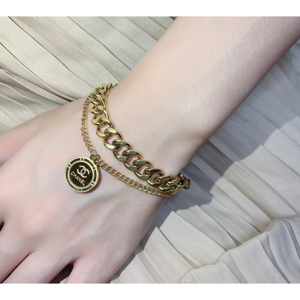 Gelang Titanium Rantai Polos Perhiasan Fashion 2664/0067