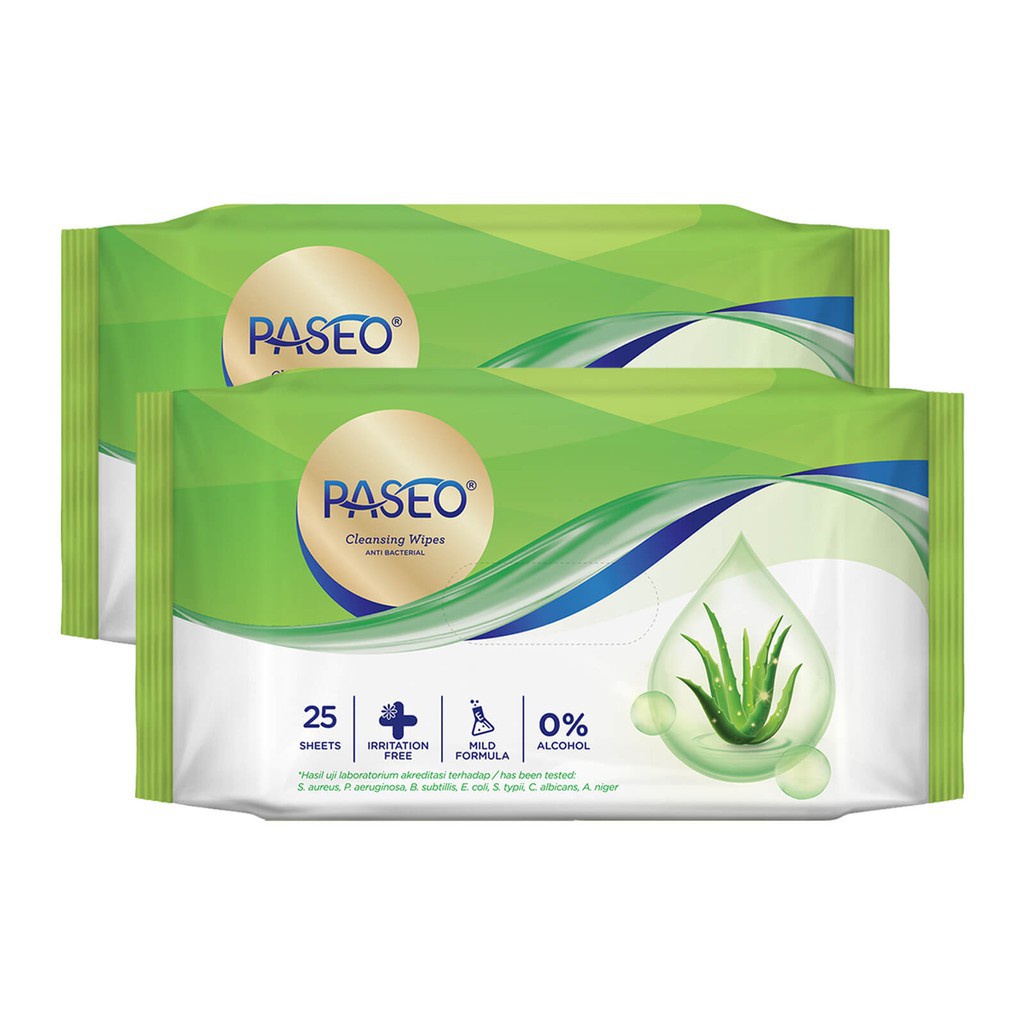 Paseo Wipes Antibacterial B1G1 25+25