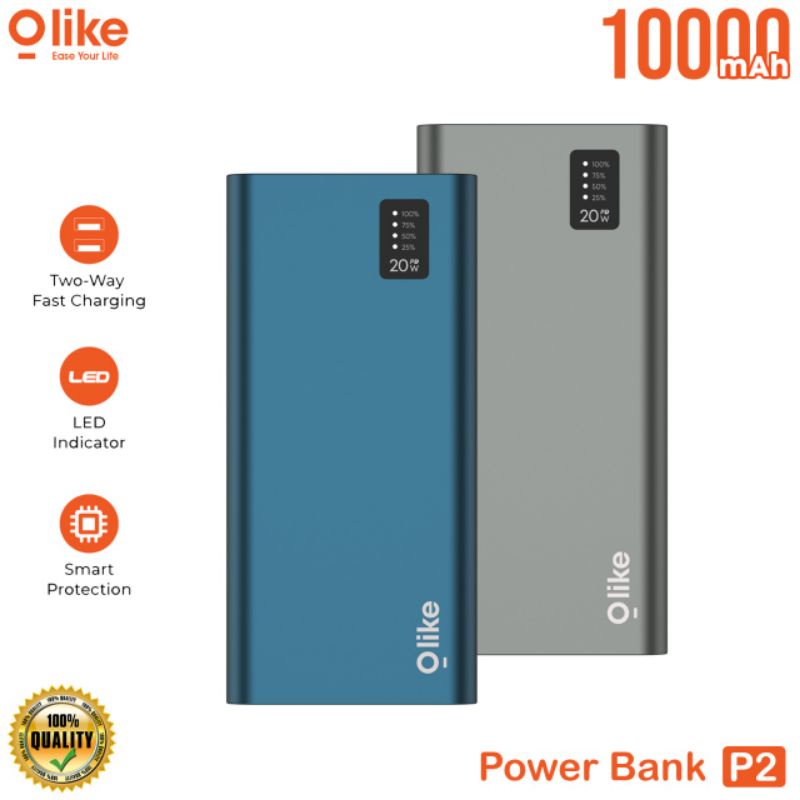 Power Bank Olike Quick 3.0 Fast Charging Powerbank 10000 mAh P2 1 Usb
