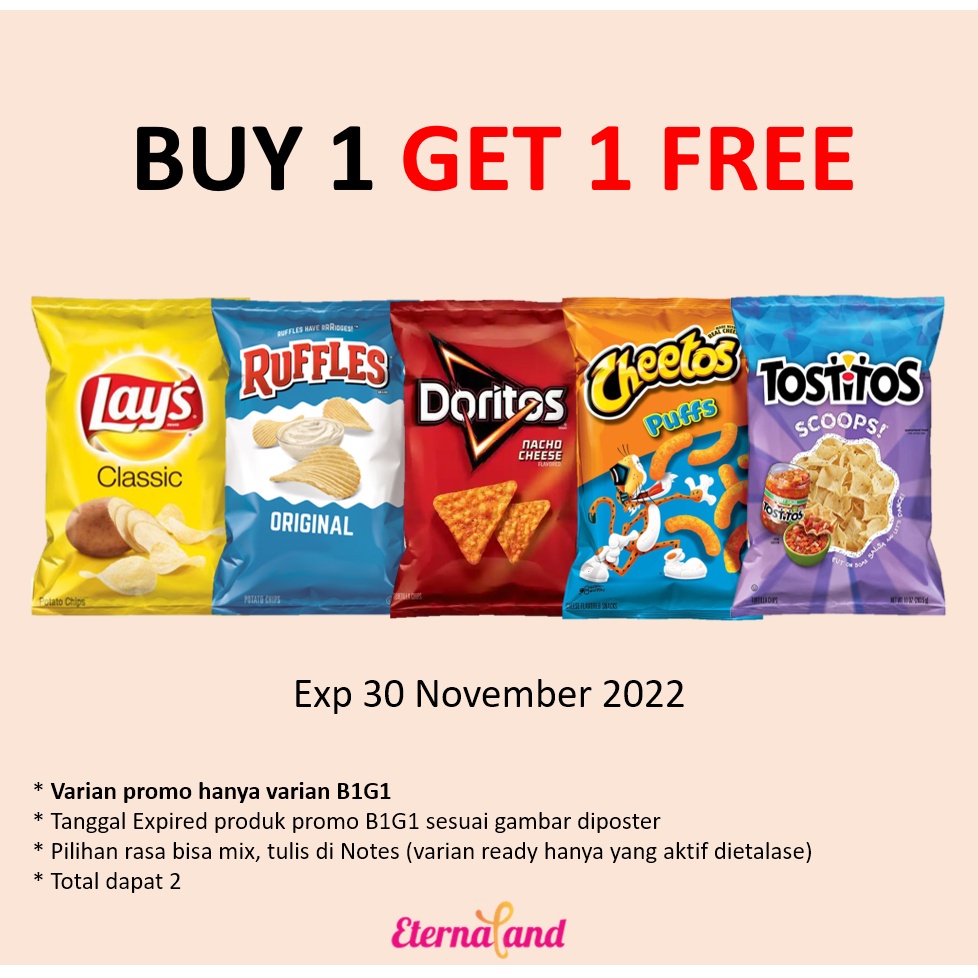 

(Promo Item Snacks) Cheetos, Chester, Funyun, Ruffles - Sesuai Varian