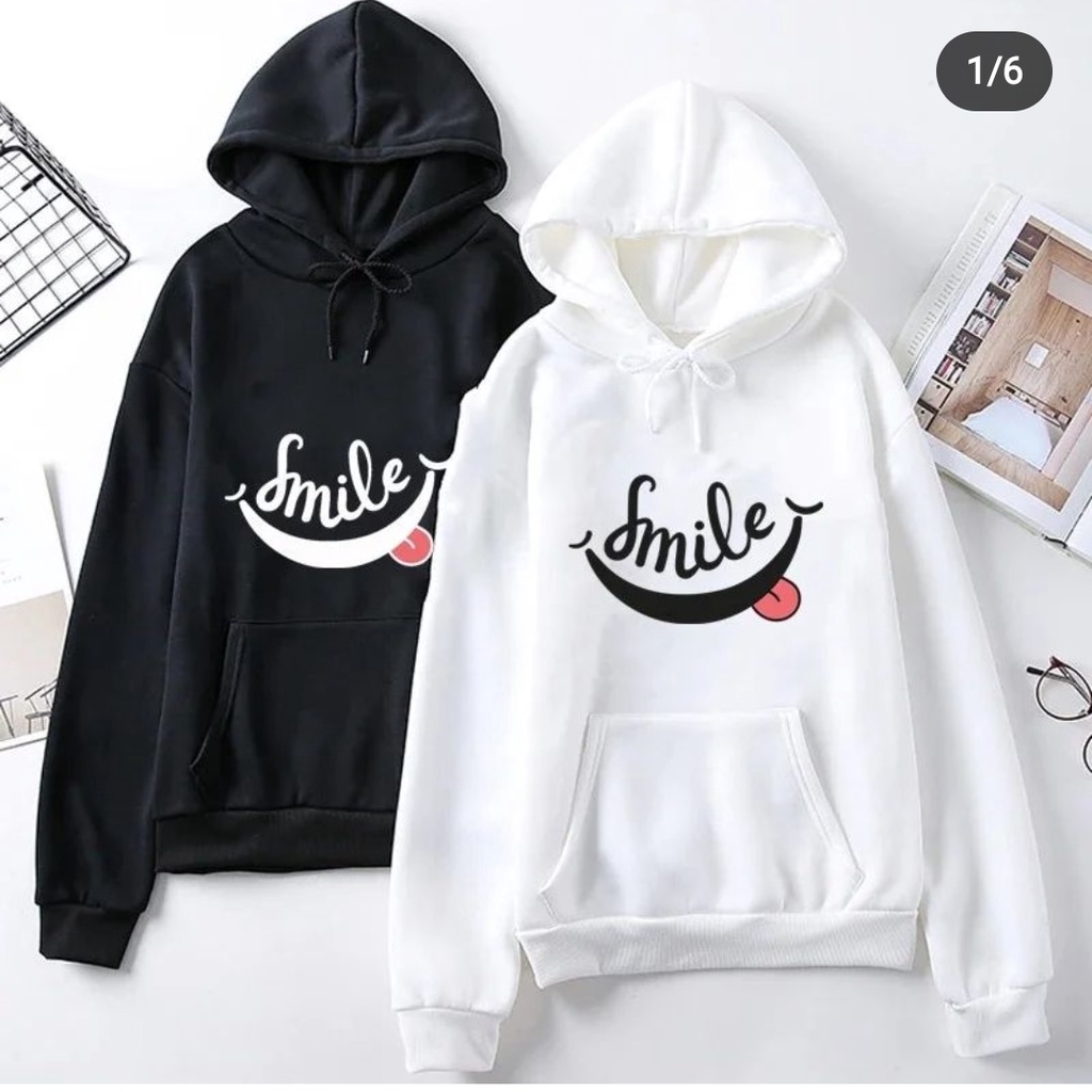 SMILE LONG HOODIE SWEATER OVERSIZED