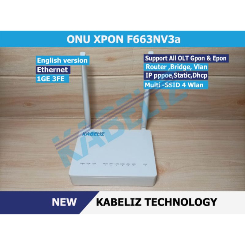 ONU XPON F663NV3A NEW ONT GPON ONU EPON SUPPORT ALL OLT GPON DAN OLT EPON WIFI MODEM ROUTER ZTE