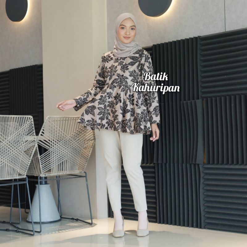 Batik wanita modern blouse batik atasan batik wanita lengan panjang
