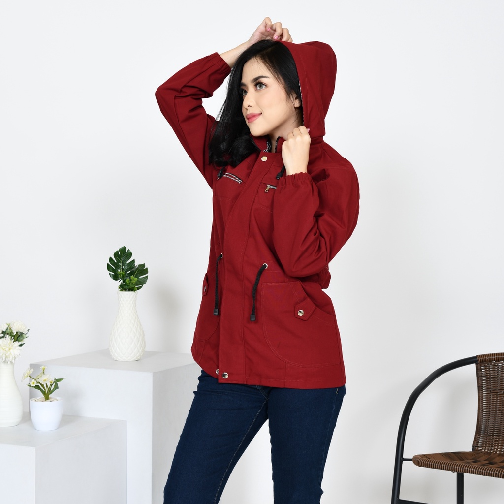 Jacket Parka Wanita Tebal Anti Dingin Bahan Baby Kanvas Premium