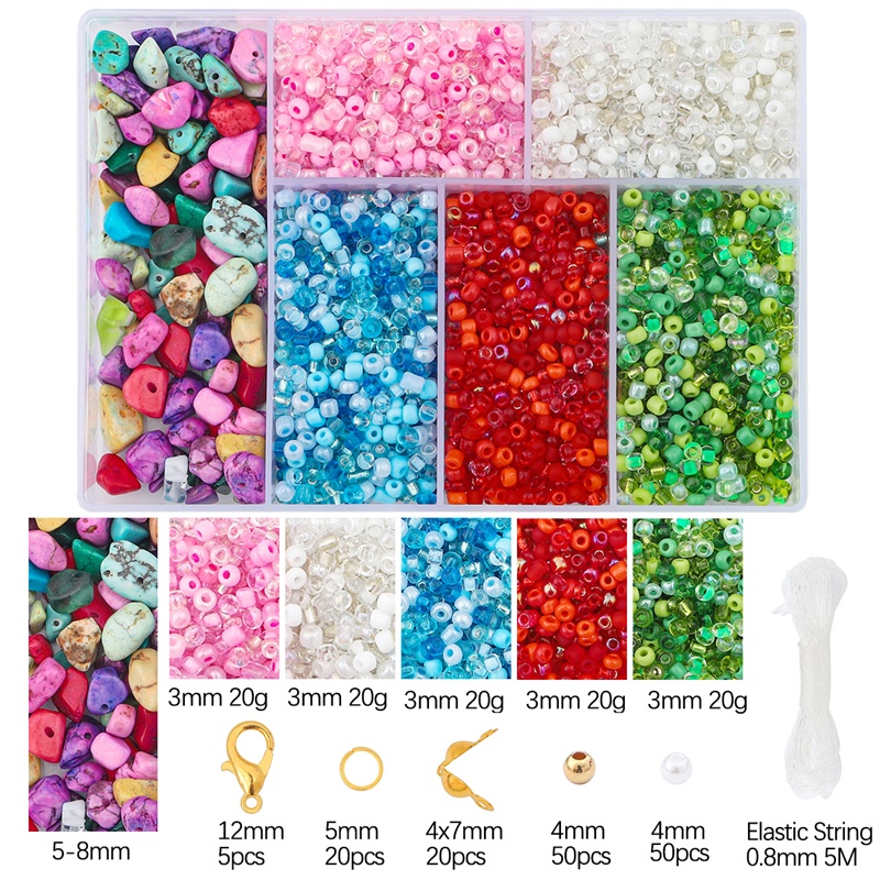 Kotak Manik-Manik 6 Sekat Untuk Membuat Perhiasan DIY