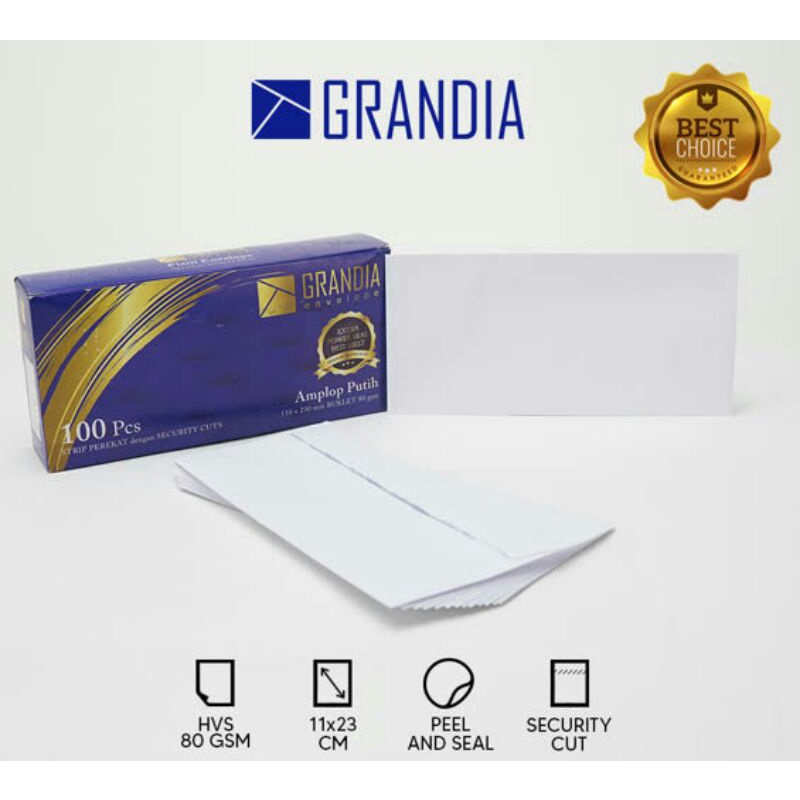 

Amplop Putih Grandia No. 90 Polos | Amplop Gaji