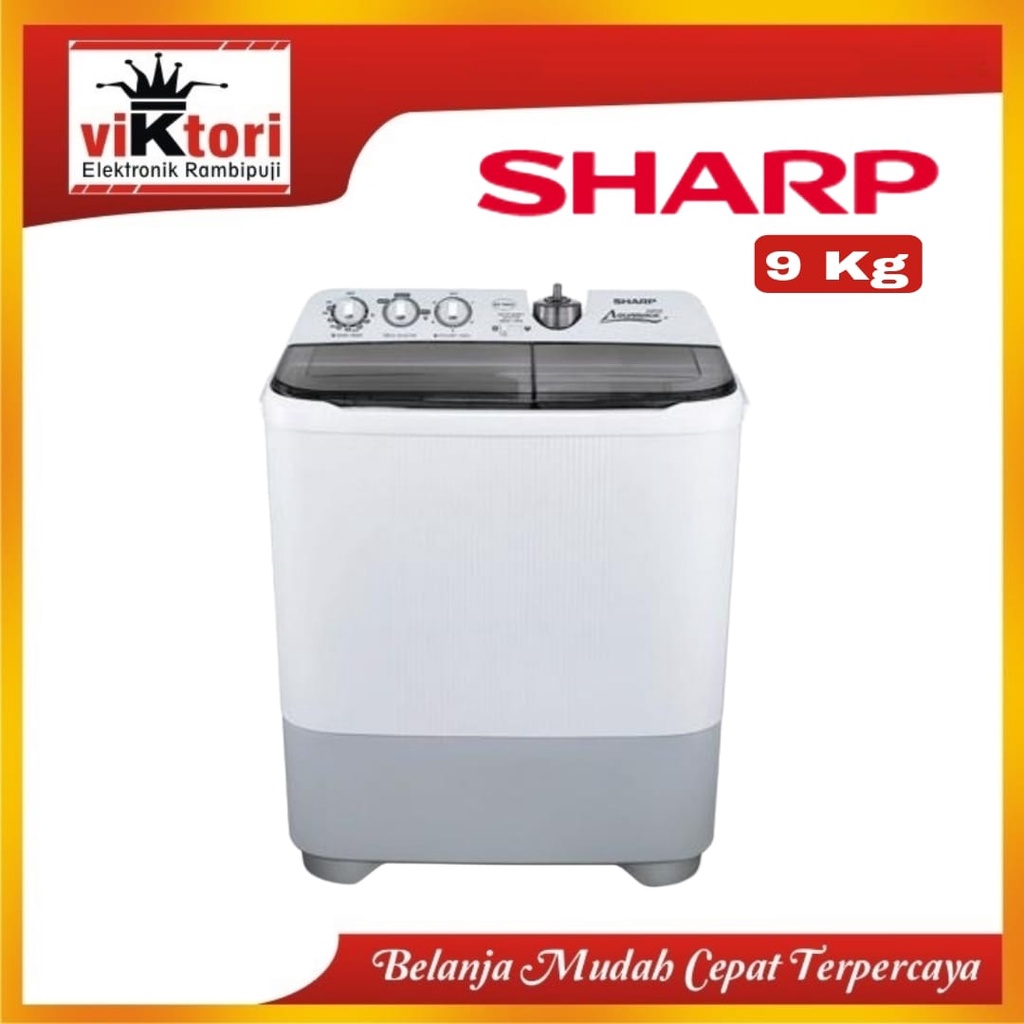 MESIN CUCI SHARP EST96CL  / MESIN CUCI 2 TABUNG SHARP / MESIN CUCI 9KG SHARP/ JEMBER DAN SEKITARNYA