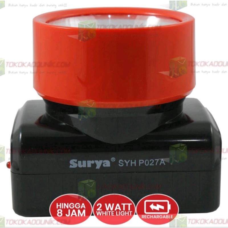 SENTER KEPALA SUPER LED 2 WATT SYH P027A - 2 FUNGSI RECHARGEABLE 8 JAM