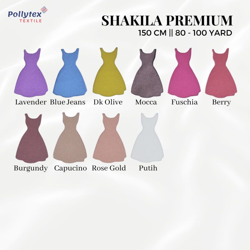 Bahan Kain Shakila Premium / Samira stretch / Syakila Shakilla Sakila Twill  Premium Ecer Meteran per 0.5 meter / 50 cm