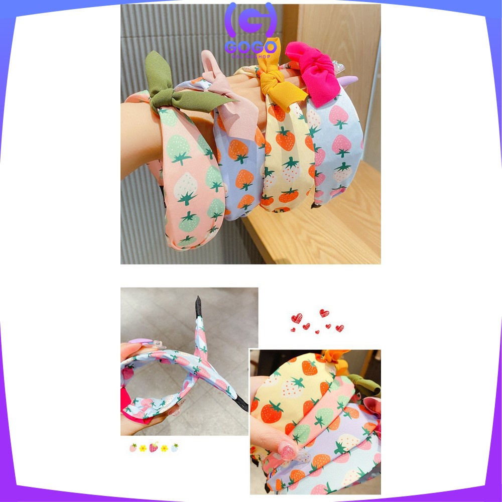 GOGO-C741 Bando Anak Bandana Kain Motif Pita Kupu Model Simpul Headband Aksesoris Rambut Wanita Ala Korean Style Import