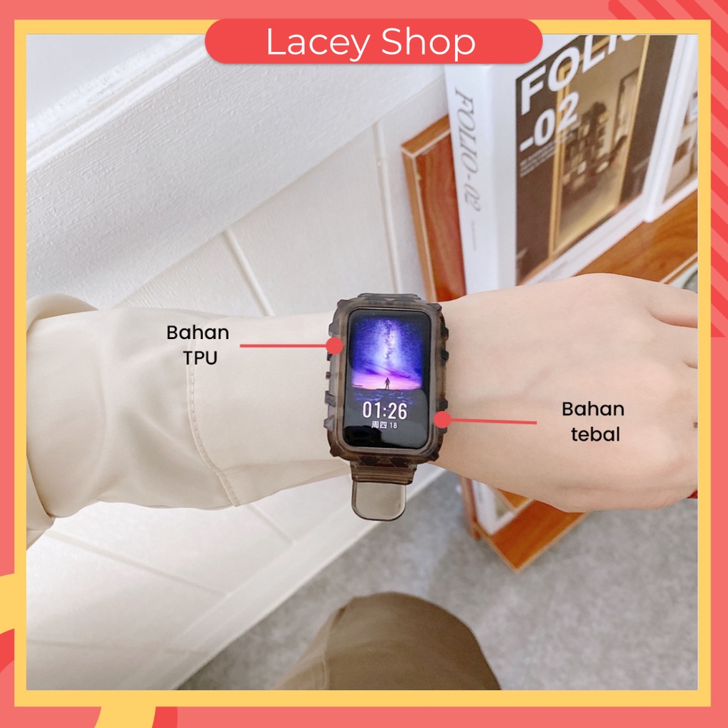 Silicone/TPU Huawei Band 6 7 Strap Honor Band 6 Soft 2 in 1 Integrated Wristband