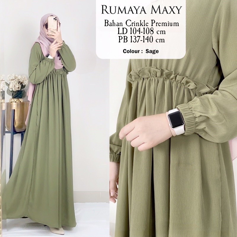 Gamis Putih polos gamis lebaran moana dress bahan CRINKLE model terbaru terlaris kekinian BISA COD