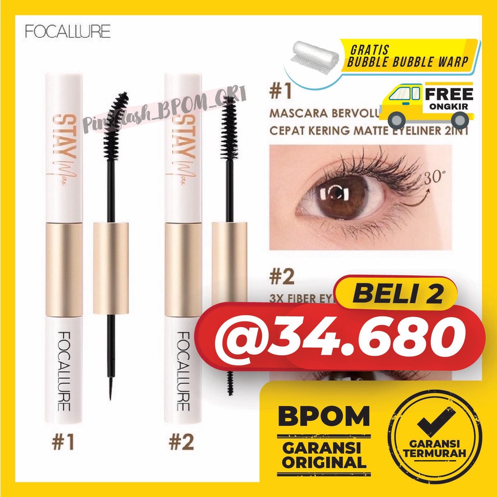 FOCALLURE Maskara Focallure Mascara Focallure Curling Eyelash Tahan air Focallure Mascara Eyeliner Fiber Eyelash Primer FA160 FA169