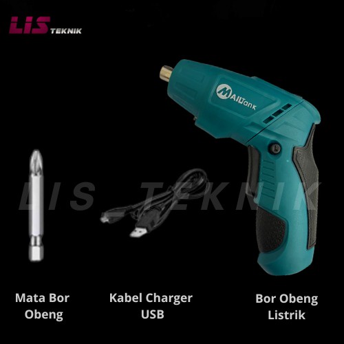 MESIN BOR OBENG MINI ELEKTRIK MAILTANK SH-370 CORDLESS SCREWDRIVER MINI OBENG