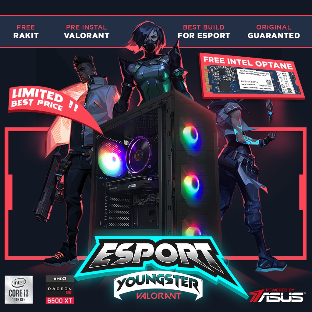 YOUNGSTER PC ESPORT VALORANT | Intel Core i3 + RX 6500 XT