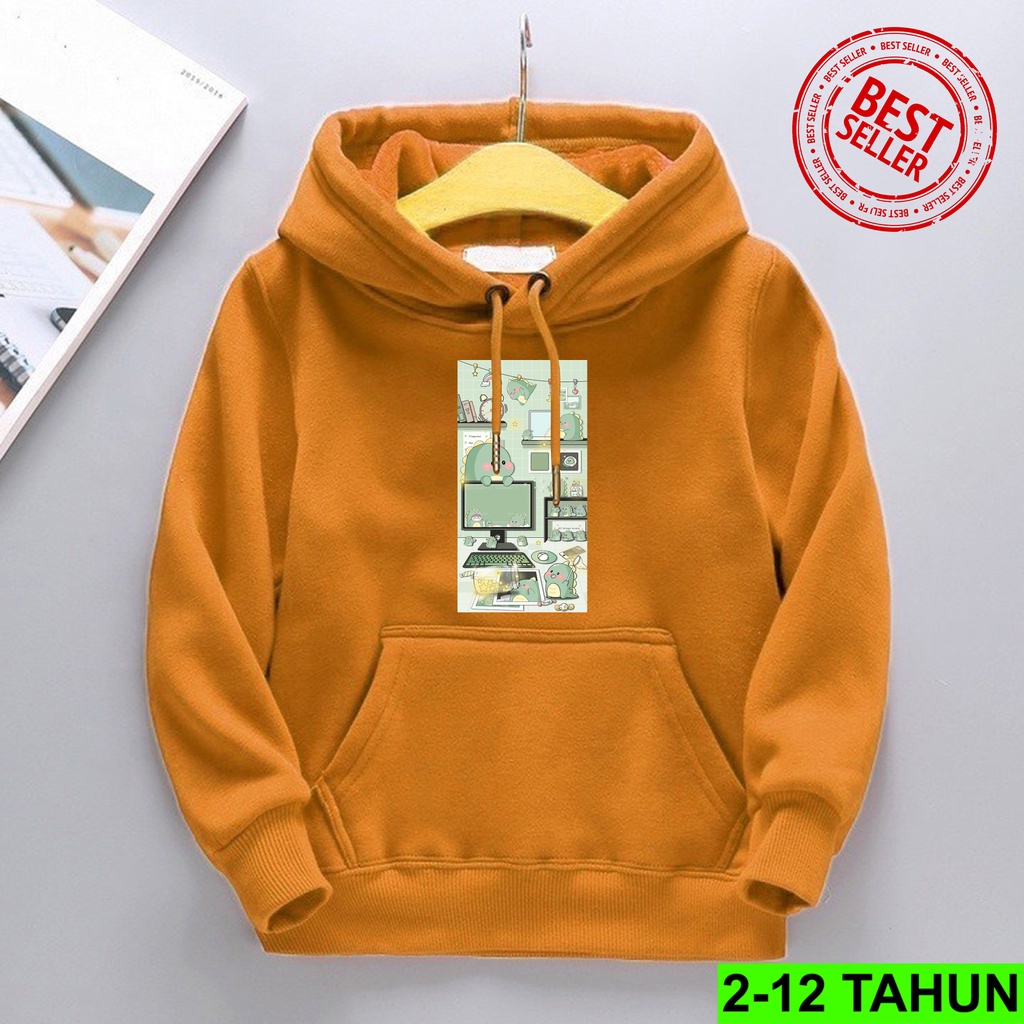 Sweater Hoodie Anak Perempuan Usia 2 - 12 Tahun Jaket AnaK Cewek Cowok DINO Terbaru