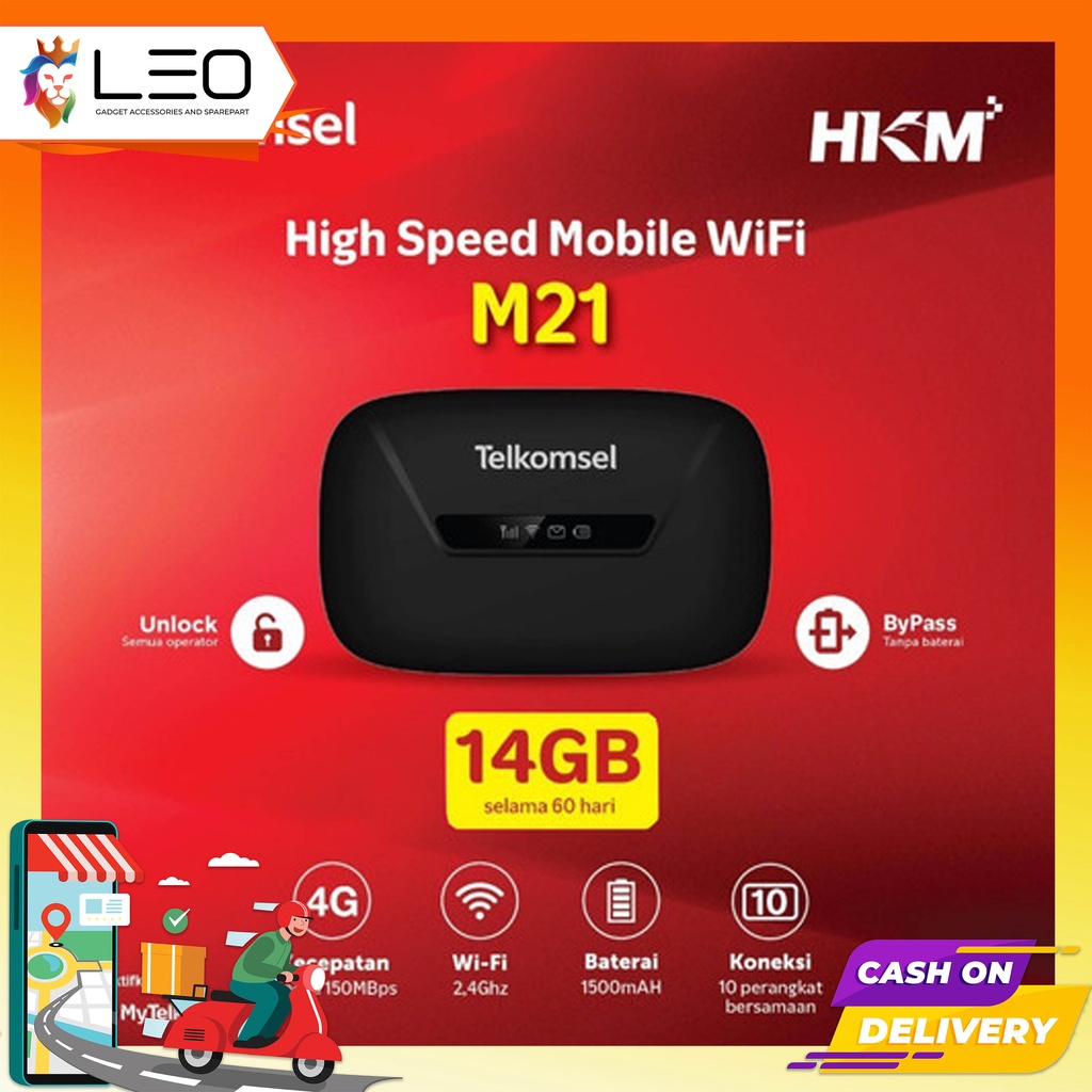 Modem Wifi Portable Huawei Hkm-M21 Kartu Telkomsel 14GB