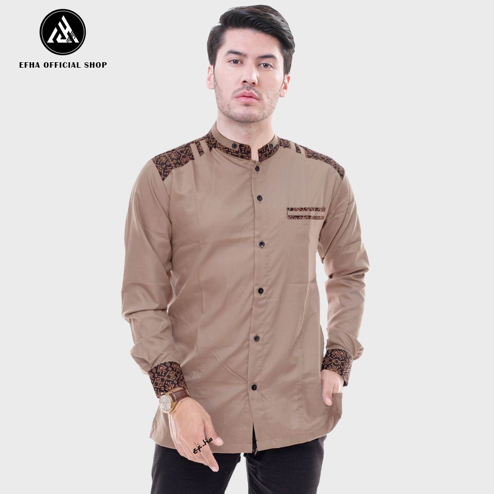 Baju Koko Pria muslim terbaru / Kemeja Muslim polos terlaris bestseller/kombinasi batik exclusive